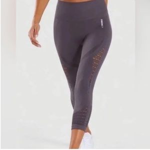 GymShark lavender workout pants laser cut sides
